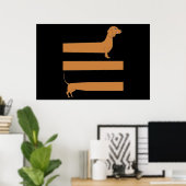 Heel lang Dachshund grappig Poster (Thuiskantoor)