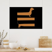 Heel lang Dachshund grappig Poster (Keuken)
