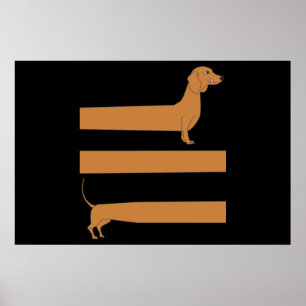 Heel lang Dachshund grappig Poster