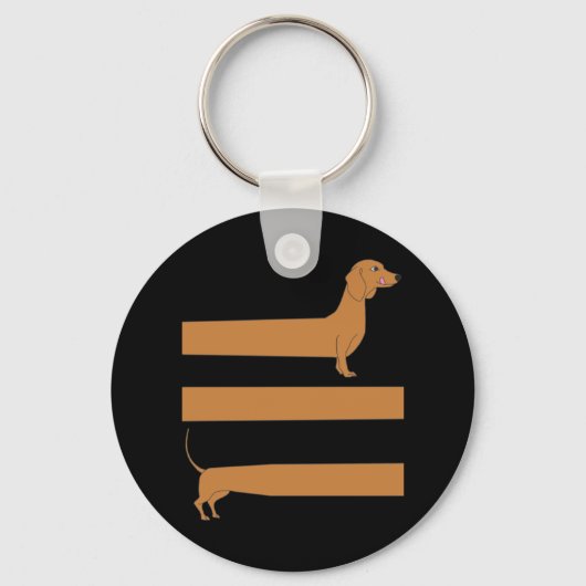 Heel lang Dachshund grappig Sleutelhanger (Voorkant)