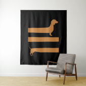 Heel lang Dachshund grappig Wandkleed (In situ)