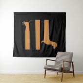 Heel lang Dachshund grappig Wandkleed (In Situ (horizontaal))