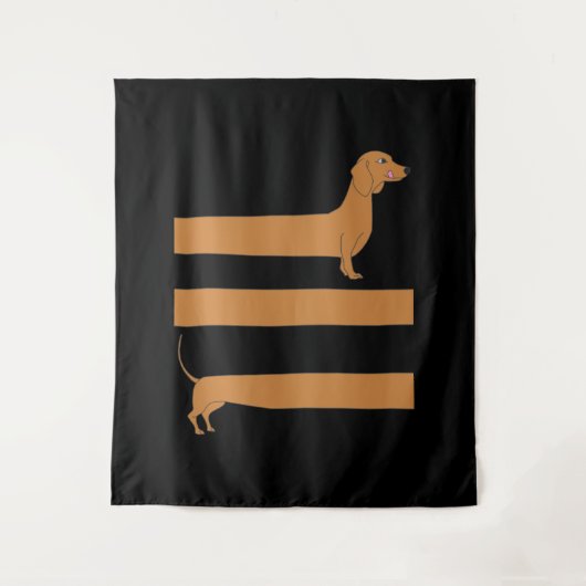Heel lang Dachshund grappig Wandkleed (Voorkant)