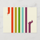 Heel lang Dachshund, kleurrijk | Husky Lover Feestdagenkaart (Voorkant)