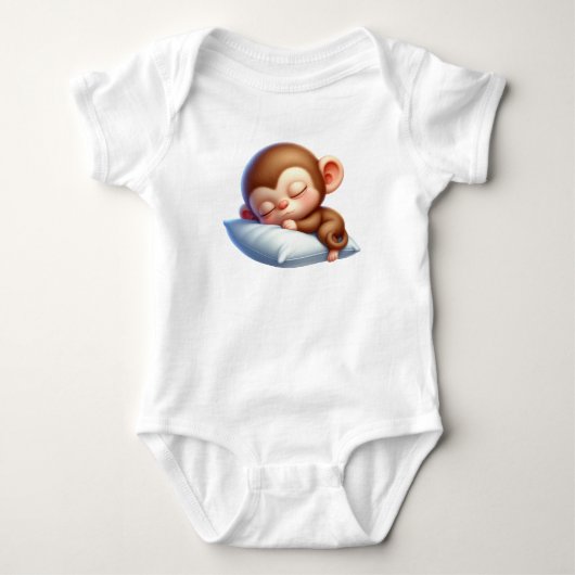 Heel lief slapend baby aapje romper (Voorkant)