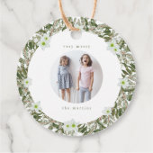 Heel Merry Pine en Floral Winter Wreater Kerstmis Bedankjes Labels (Achterkant)