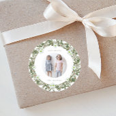 Heel Merry Pine en Floral Winter Wreater Kerstmis Ronde Sticker