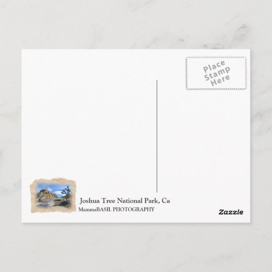 Heel mooi Briefkaart van de Joshua-boom! (Achterkant)