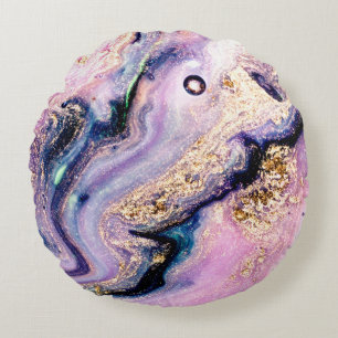 Heel mooi marmerpatroon. Abstracte kunsthampa Rond Kussen