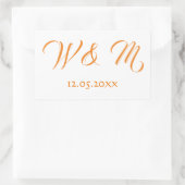 Heel Oranje en wit Rechthoekige Sticker (Tas)