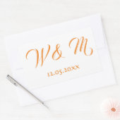 Heel Oranje en wit Rechthoekige Sticker (Envelop)