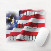 Heel patriottisch Amerika met vlag God zegene Amer Muismat (Met muis)