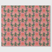 Heel prettig kerstduiken en een Treompatroon Cadeaupapier (Vlak)