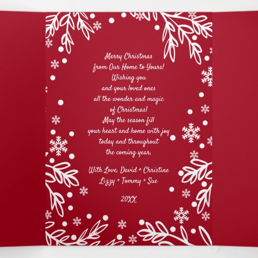 Heel prettig kerstfeest. Multi Photo Holiday Drieluik Aankondiging (Binnenkant midden)