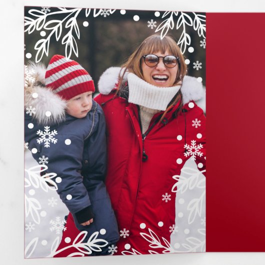 Heel prettig kerstfeest. Multi-Photo Tri-Fold Card Drieluik Aankondiging (Binnenzijde eerst)