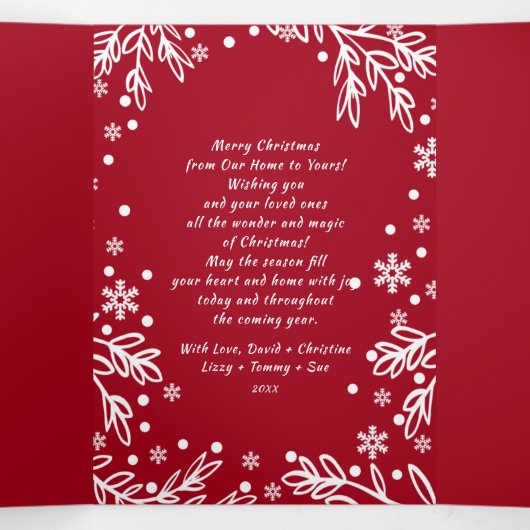 Heel prettig kerstfeest. Multi-Photo Tri-Fold Card Drieluik Aankondiging (Binnenkant midden)