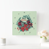 Heel prettig kerstfeest vierkante klok (Huis)