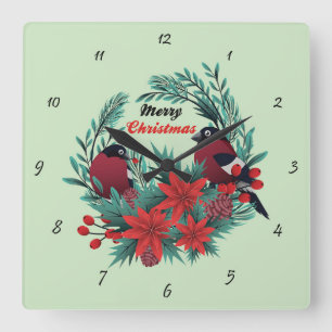 Heel prettig kerstfeest vierkante klok
