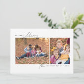 Heel prettig, moderne, minimale kerstfotokaart feestdagenkaart (Staand voorkant)