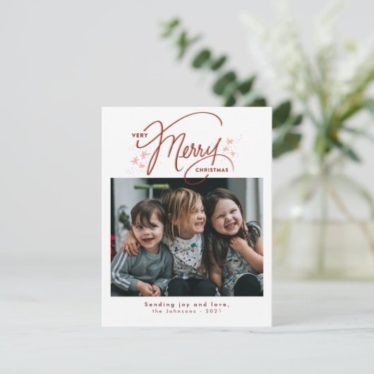 Heel prettig, moderne, witte kerst feestdagenkaart (Staand voorkant)