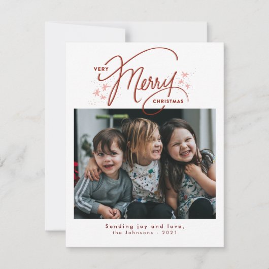 Heel prettig, moderne, witte kerst feestdagenkaart (Voorkant)