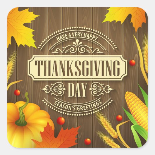 Heel prettige feestdag vierkante sticker (Voorkant)