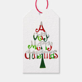 Heel prettige kerstboom cadeaulabel