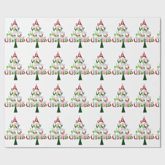 Heel prettige kerstboom cadeaupapier (Vlak)