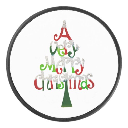Heel prettige kerstboom hockey puck (Voorkant)