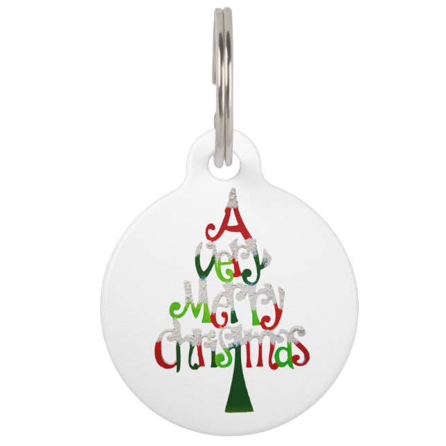 Heel prettige kerstboom huisdierpenning (Voorkant)