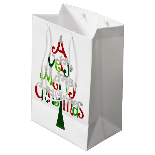 Heel prettige kerstboom medium cadeauzakje (Achterkant Gekanteld)