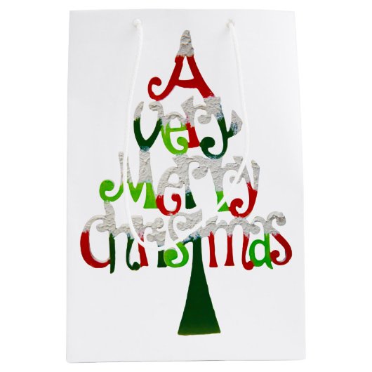 Heel prettige kerstboom medium cadeauzakje (Voorkant)