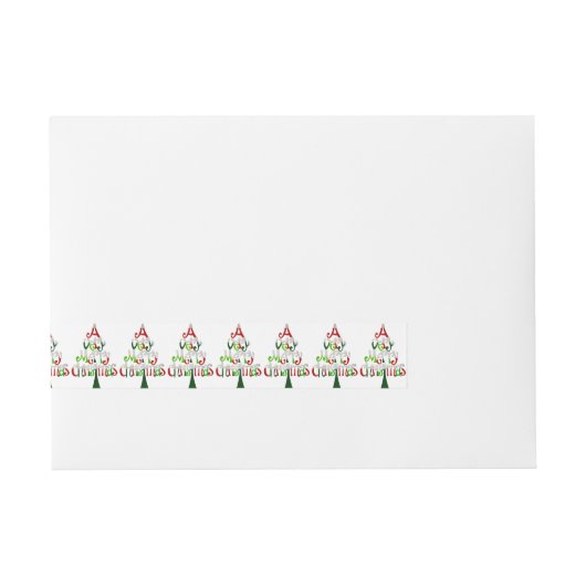 Heel prettige kerstboom omwikkelbaar adreslabel (Voorkant)