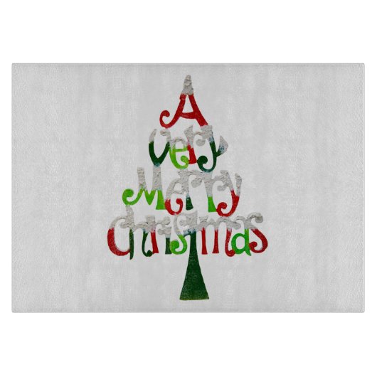 Heel prettige kerstboom snijplank (Voorkant)