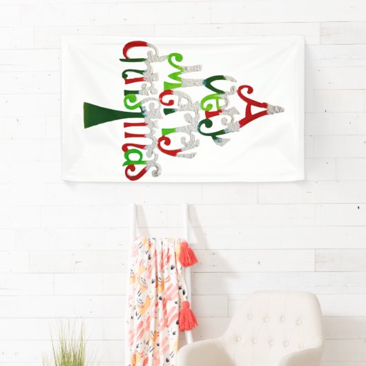 Heel prettige kerstboom spandoek (Insitu)