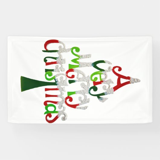 Heel prettige kerstboom spandoek (Horizontaal)