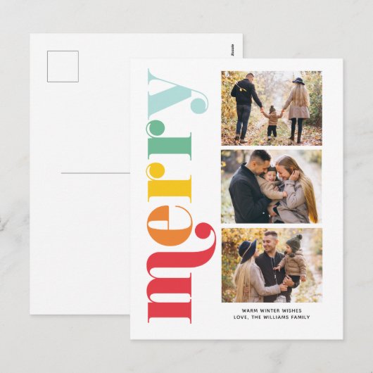 Heel prettige kerstgalerij met 3 foto's feestdagenkaart (Voorkant / Achterkant)