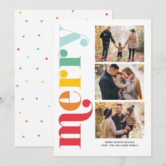 Heel prettige kerstgalerij met 3 foto's feestdagenkaart (Voorkant / Achterkant)