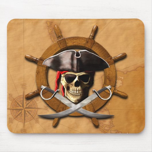 Heel Roger Pirate Wheel Muismat (Voorkant)
