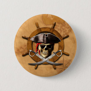 Heel Roger Pirate Wheel Ronde Button 5,7 Cm