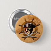 Heel Roger Pirate Wheel Ronde Button 5,7 Cm (Voorkant /achterkant)