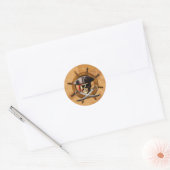 Heel Roger Pirate Wheel Ronde Sticker (Envelop)