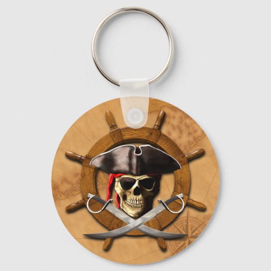 Heel Roger Pirate Wheel Sleutelhanger (Voorkant)