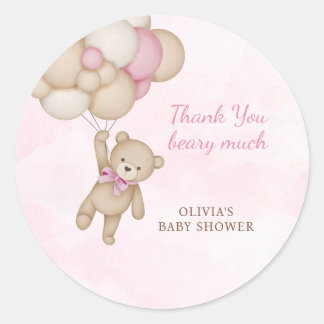 Heel Roze Baby Shower Bedankt Ronde Sticker