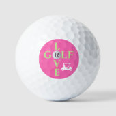 Heel Roze Liefde Golf Monogram Golfbal Golfballen (Voorkant)