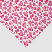 Heel roze liefdeshartpatroon tissuepapier (Detail)