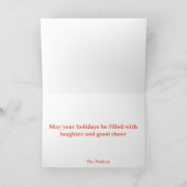 Heel santasneeuwman op een snowbank feestdagen kaart (Binnen)