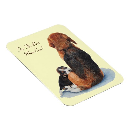 Heel schattig Beagle puppy knuffelmoeder Magneet (Rechterzijde)