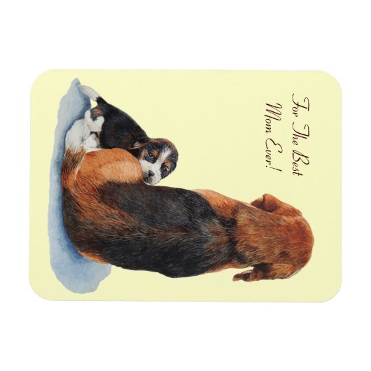 Heel schattig Beagle puppy knuffelmoeder Magneet (Horizontaal)