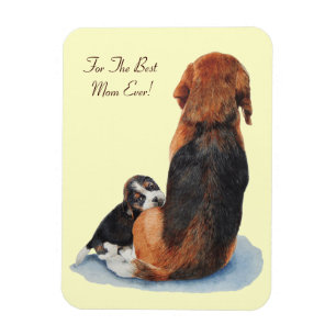 Heel schattig Beagle puppy knuffelmoeder Magneet